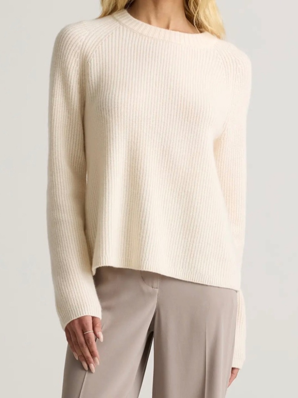 Mongolian Cashmere Fisherman Crewnecl Sweater